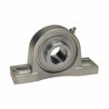 Iptci Pillow Block Ball Bearing Unit, .625 in Bore, Stainless Hsg, Stainless Insert, Set Screw Lock, IP69K SUCSP202-10 IP69K